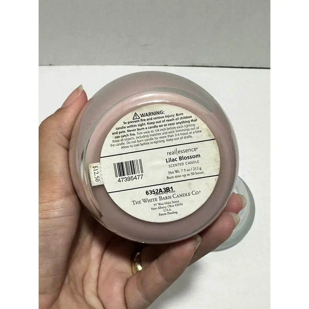 The White Barn Candle Co. Real Essence 7.5 Oz Candle Jar Lilac Blossom Discontin - Picture 3 of 7